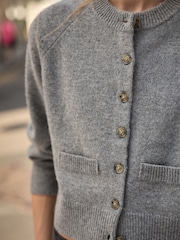 Сірий - N.Premium Merino Wool Cardigan - Image 5 of 8