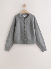 Сірий - N.Premium Merino Wool Cardigan - Image 6 of 8