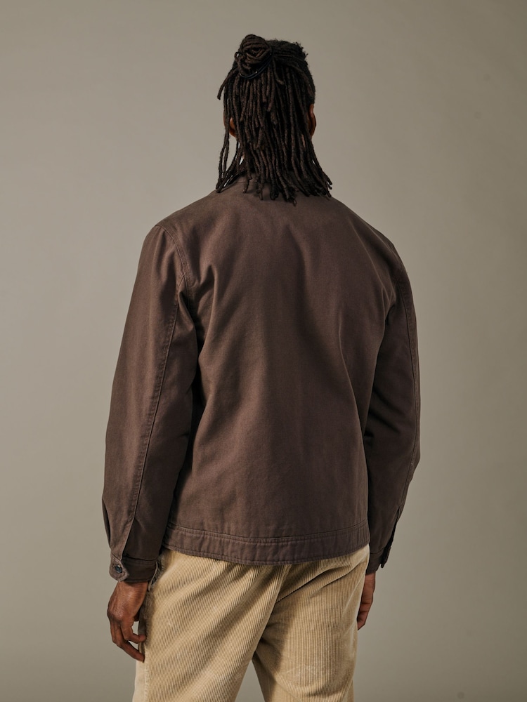 Aubin Newland Canvas Harrington Brown Jacket - Imagem 2 de 4