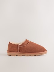 Tan Brown/ Chestnut Suede Mini Boot Slippers - Image 3 of 6