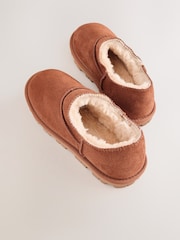 Tan Brown/ Chestnut Suede Mini Boot Slippers - Image 4 of 6