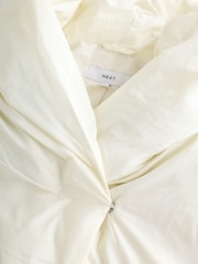 White Shower-Resistant Short Duvet Padded Puffer Jacket - Image 2 of 4