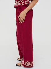 Raffya Purple Milly Wide Leg Embroidered Trousers - Image 3 of 3