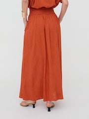 Raffya Brown Sesame Elasticated Waist Maxi Skirt - Image 5 of 6