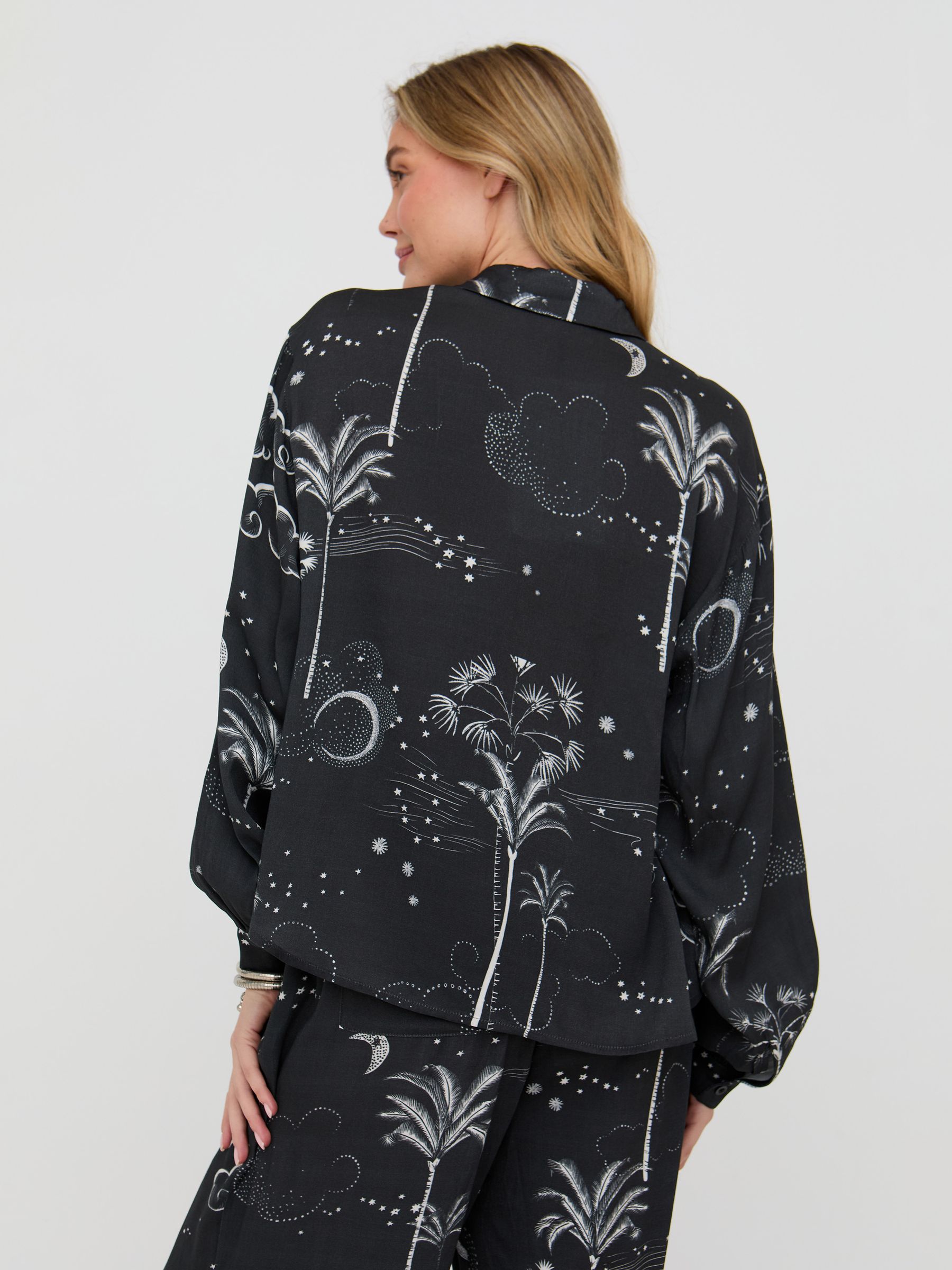 Buy Raffya Black Palm Button Down Shirt from Next Romania
