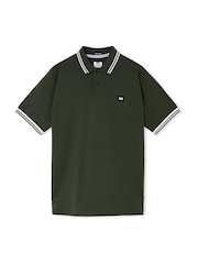 Weekend Offender Levanto Contrast Tipping Green Polo Shirt - Image 1 of 3