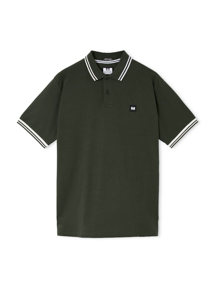 Weekend Offender Levanto Contrast Tipping Green Polo Shirt - Image 1 of 3 Weekend Offender Levanto Contrast Tipping Green Polo Shirt - Image 1 of 3