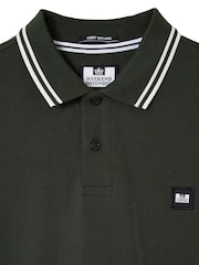 Weekend Offender Levanto Contrast Tipping Green Polo Shirt - Image 2 of 3