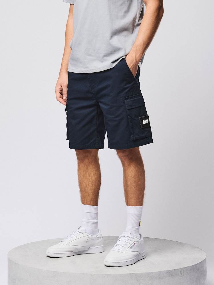 Weekend Offender Mascia Cargo Blue Shorts - Image 2 of 6