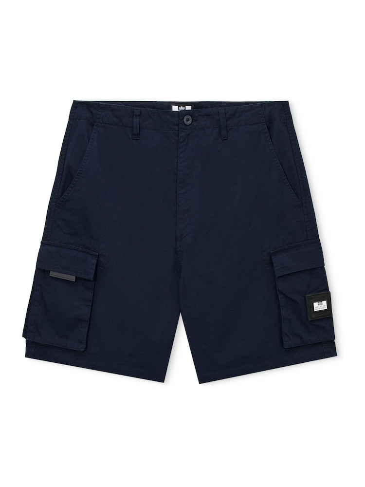 Weekend Offender Mascia Cargo Blue Shorts - Image 6 of 6
