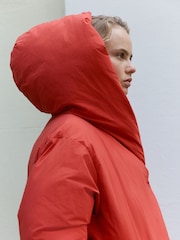 Red Shower-Resistant Short Duvet Padded Puffer Jacket - Image 7 of 7