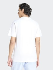 adidas Originals White Chest Stripes Engineered Collar T-Shirt - Image 2 of 6