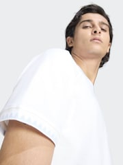 adidas Originals White Chest Stripes Engineered Collar T-Shirt - Image 4 of 6