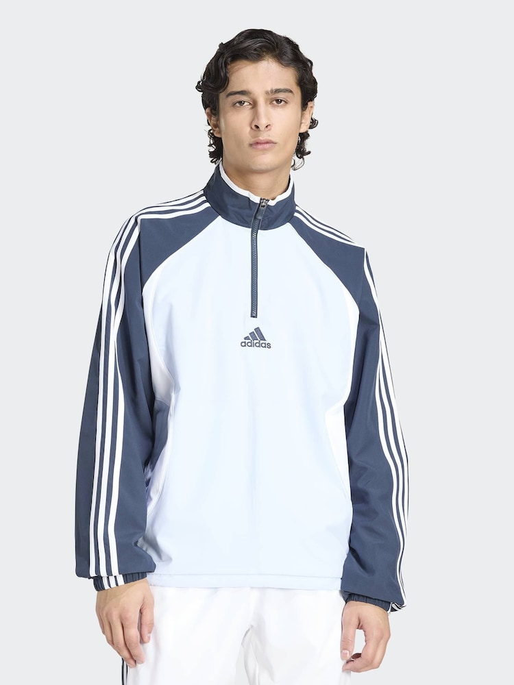 adidas Originals Blue Teamgeist Half Zip Sweatshirt - Image 1 of 6