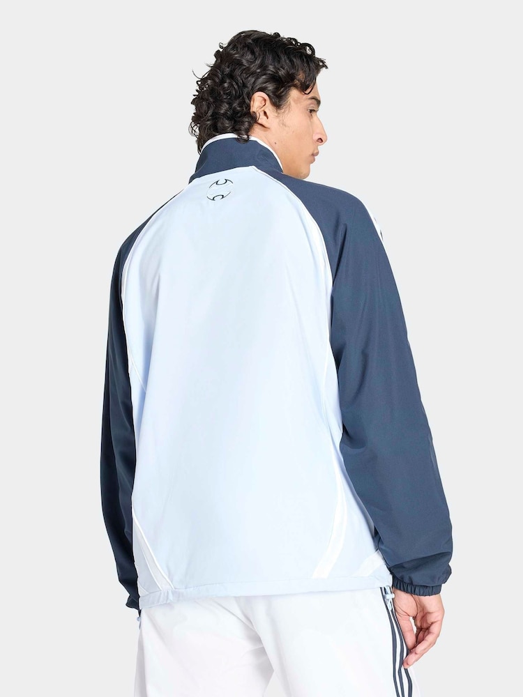 adidas Originals Blue Teamgeist Half Zip Sweatshirt - Image 2 of 6