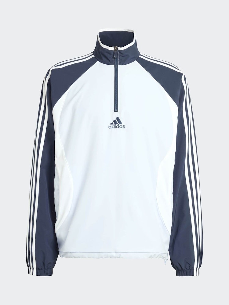 adidas Originals Blue Teamgeist Half Zip Sweatshirt - Image 6 of 6