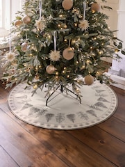 Grey Washable Winter Trees Circle Rug - Image 1 of 5