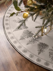 Grey Washable Winter Trees Circle Rug - Image 2 of 5