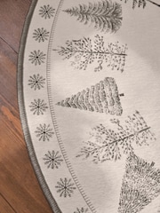 Grey Washable Winter Trees Circle Rug - Image 3 of 5