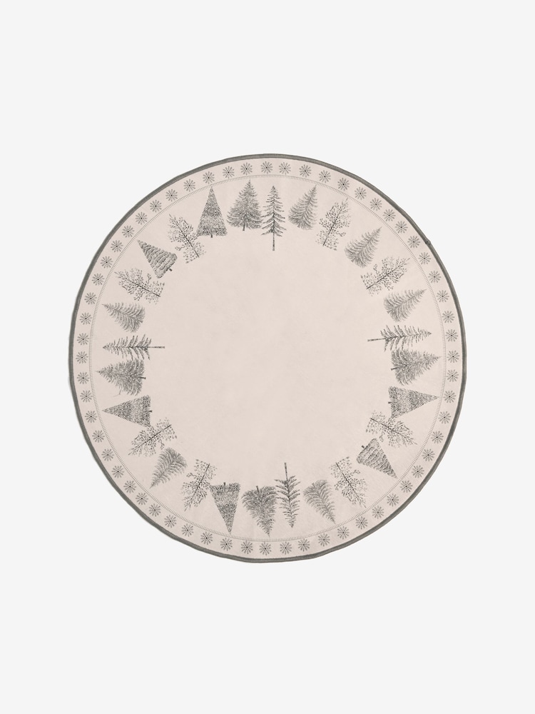 Grey Washable Winter Trees Circle Rug - Image 5 of 5