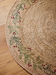 Festive Wreath Jute Circle Rug - Imaginea 2 din 5