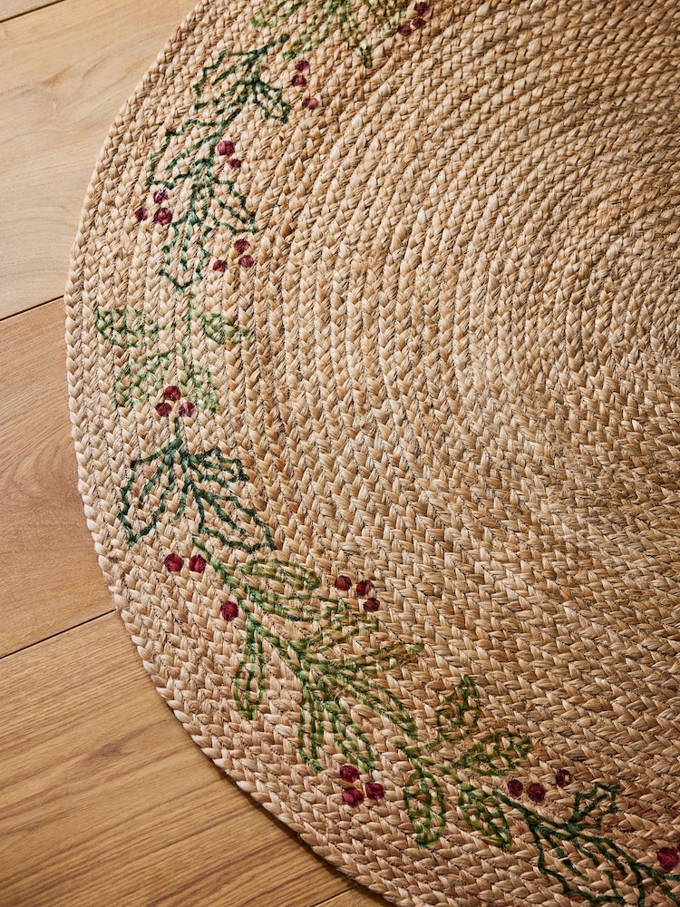 Festive Wreath Jute Circle Rug - Imaginea 2 din 5 Festive Wreath Jute Circle Rug - Imaginea 2 din 5