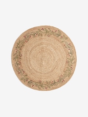 Festive Wreath Jute Circle Rug - Imaginea 5 din 5