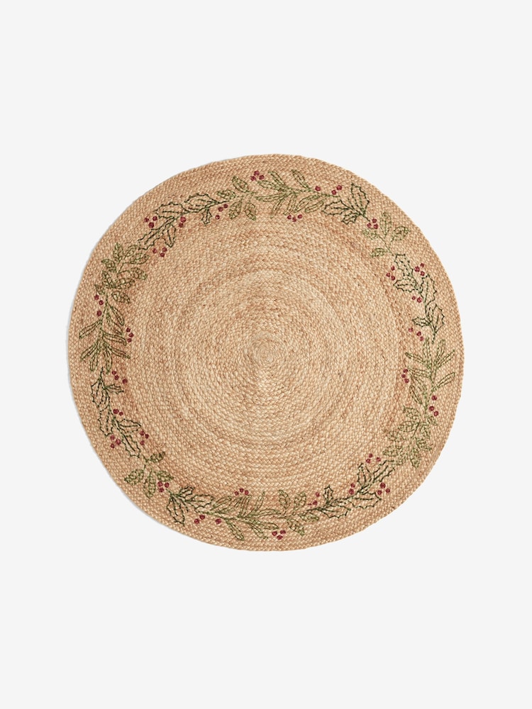 Festive Wreath Jute Circle Rug - Imaginea 5 din 5 Festive Wreath Jute Circle Rug - Imaginea 5 din 5