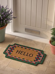 Multi Border Hello Coir Doormat - Image 2 of 5