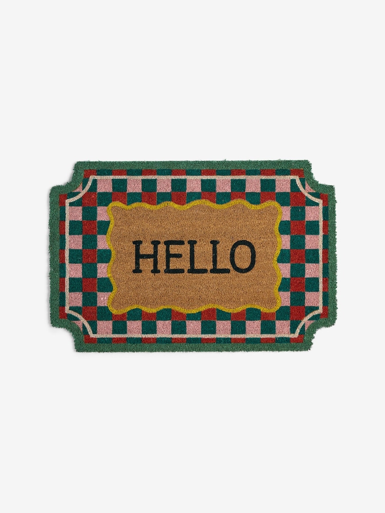 Multi Border Hello Coir Doormat - Image 5 of 5 Multi Border Hello Coir Doormat - Image 5 of 5
