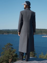 Grey N.Premium Wool Rich Maxi Crombie Coat - Image 4 of 7