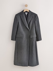Grey N.Premium Wool Rich Maxi Crombie Coat - Image 5 of 7