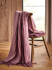 Pink Cosy Stripe Throw - Image 2 of 7