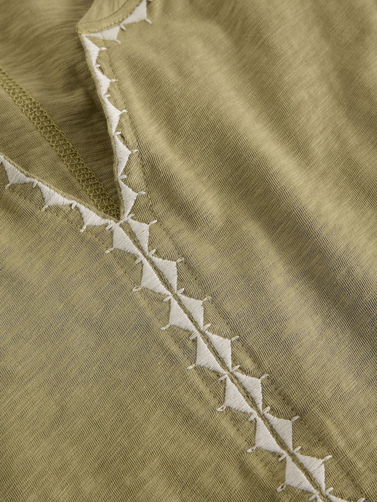 White Stuff Green Nelly Plain Embroidered T-Shirt - Image 6 of 6 White Stuff Green Nelly Plain Embroidered T-Shirt - Image 6 of 6