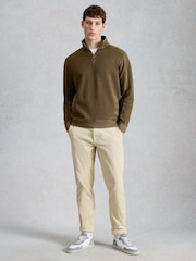 White Stuff Green Sidmouth Half Zip Jumper - Image 1 of 6
