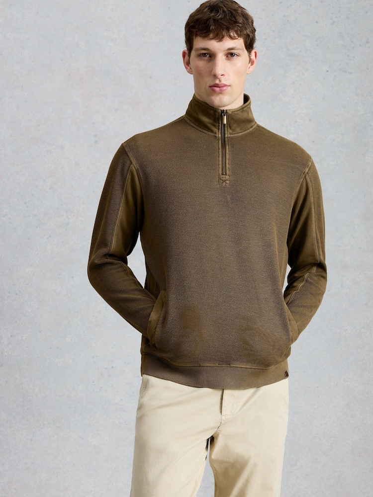 White Stuff Green Sidmouth Half Zip Jumper - Image 2 of 6 White Stuff Green Sidmouth Half Zip Jumper - Image 2 of 6