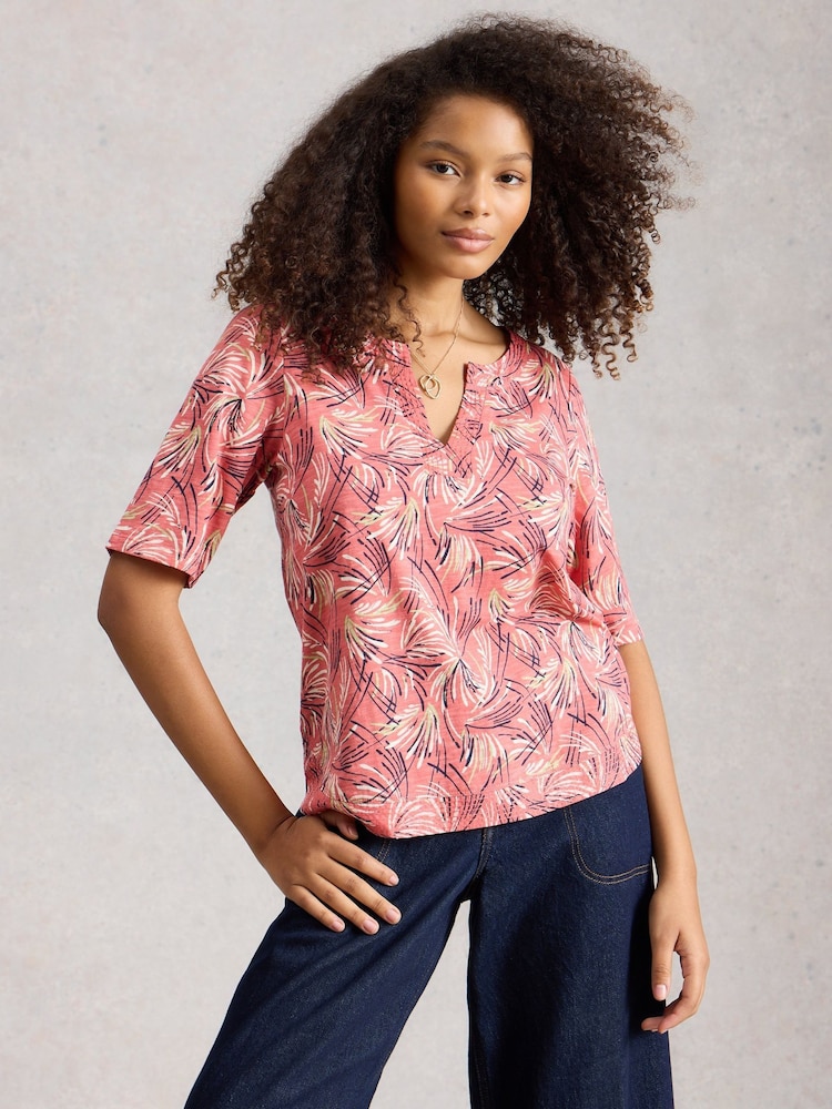 White Stuff Weaver Notch Neck T-Shirt - Bild 1 von 6