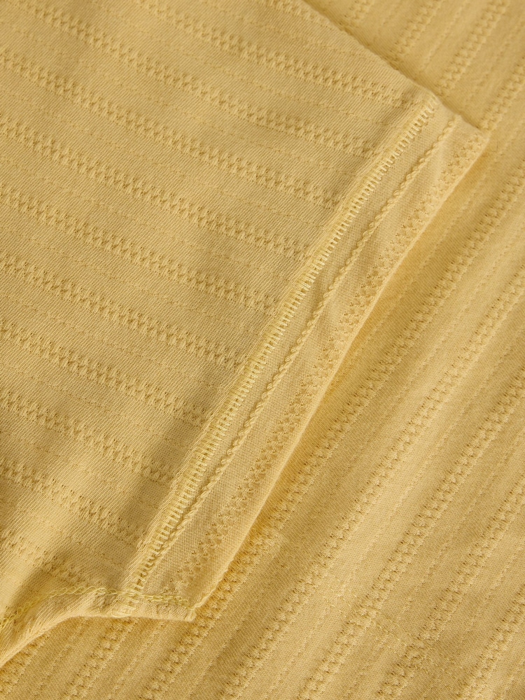 黄色 - White Stuff Nelly Notch Neck Texture T-Shirt - 6的图像6｝