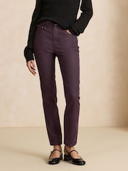 Dark Purple Coated Denim Slim Leg Jeans - Image 2 of 6