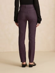 Dark Purple Coated Denim Slim Leg Jeans - Image 4 of 6