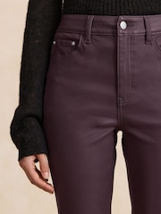 Dark Purple Coated Denim Slim Leg Jeans - Image 5 of 6