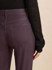 Dark Purple Coated Denim Slim Leg Jeans - Image 6 of 6