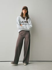 Leopard/Mocha Jersey Denim Wide Leg Trousers 2 Pack - Image 2 of 13