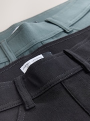 Grün/Schwarz - Lang geschnittene Jersey-Denim-Leggings im 2 -er-Pack - Bild 8 von 9