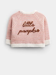 Jojo Maman Bébé Rust Orange Pumpkin Little Pumpkin Knitted Set - Image 4 of 10