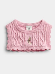 JoJo Maman Bébé Pink Floral Peter Rabbit Flopsy Knit Dress - Image 4 of 7