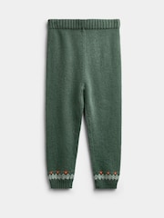 JoJo Maman Bébé Green Tractor Tractor Fairisle Knitted Jumper & Leggings Set - Image 4 of 7