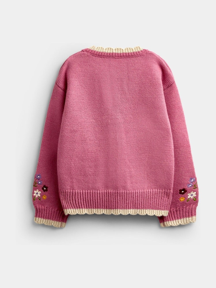 JoJo Maman Bébé Rust Orange Hedgehog Appliqué Knit Cardigan - Image 2 of 4 JoJo Maman Bébé Rust Orange Hedgehog Appliqué Knit Cardigan - Image 2 of 4