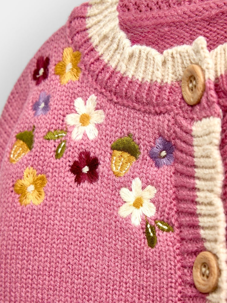 JoJo Maman Bébé Rust Orange Hedgehog Appliqué Knit Cardigan - Image 4 of 4 JoJo Maman Bébé Rust Orange Hedgehog Appliqué Knit Cardigan - Image 4 of 4