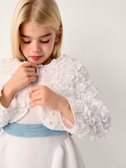 Monsoon Cream Appliqué Rose Cropped Jacket - Image 1 of 4